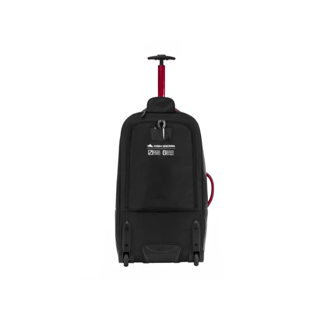 HIGH SIERRA COMPOSITE V4 76CM WHEELED DUFFLE BLACK RED
